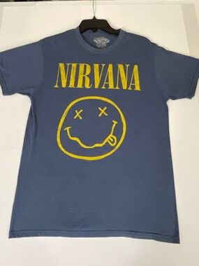 Nirvana Smiley Face Graphic Tee Blue Size Medium by Six Fifty One